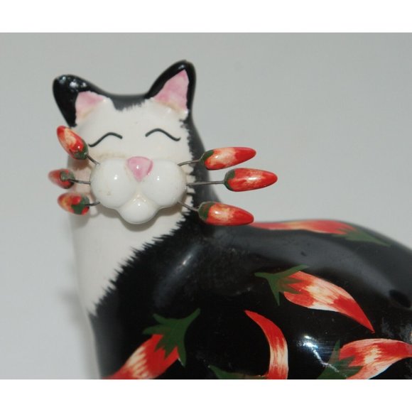 Hot Pepper Cat by Amy Lacombe 2002 Willets Designs #86058 signed Red black - Picture 2 of 6